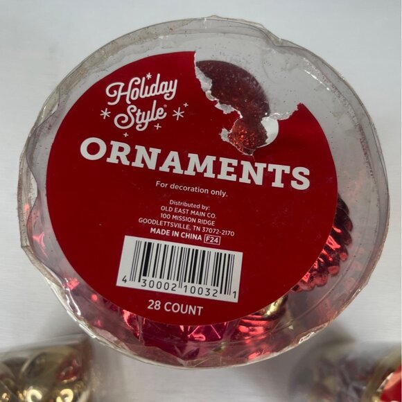 Holiday Style Shatterproof Christmas Ornaments 3-Packs Red Gold Silver Balls New - Picture 6 of 7
